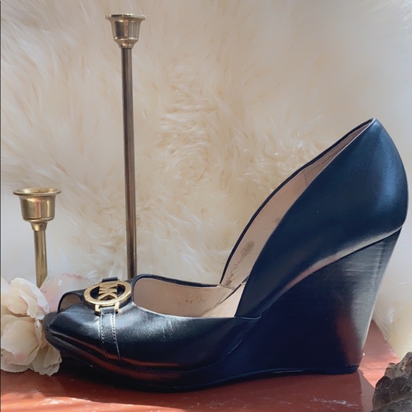 Michael by Michael Kors Open Toe Wedge, Black, 7M - Picture 6 of 9